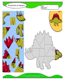 Puzzle Kes Yapıştır Çalışma Sayfaları